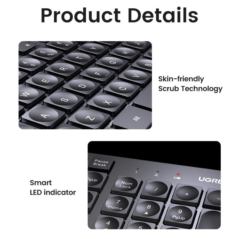 КЛАВИАТУРА БЕЗЖИЧНА BG, CHOCOLATE MEM KU004 UGREEN