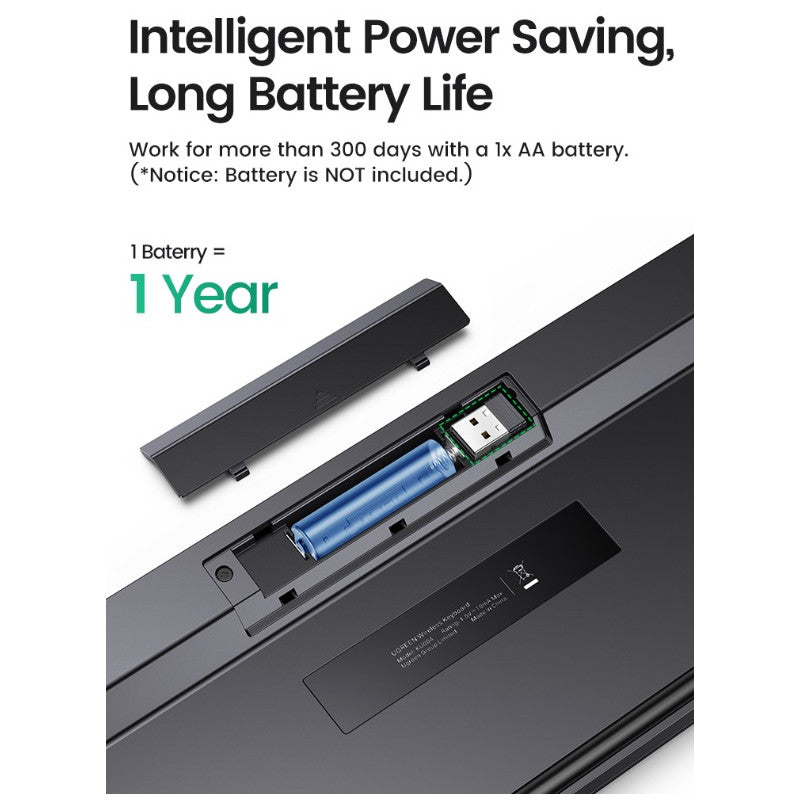 КЛАВИАТУРА БЕЗЖИЧНА BG, CHOCOLATE MEM KU004 UGREEN