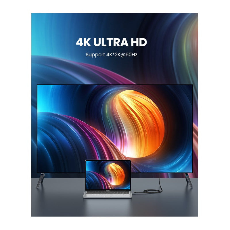 КАБЕЛ USB-C/HDMI 4K UHD ПЛЕТЕН С ДЪЛЖИНА 1.5m MM142 UGREEN