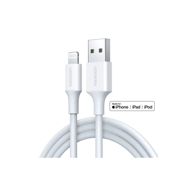 US155 КАБЕЛ USB А / Lightining MFI 2m UGREEN - БЯЛ
