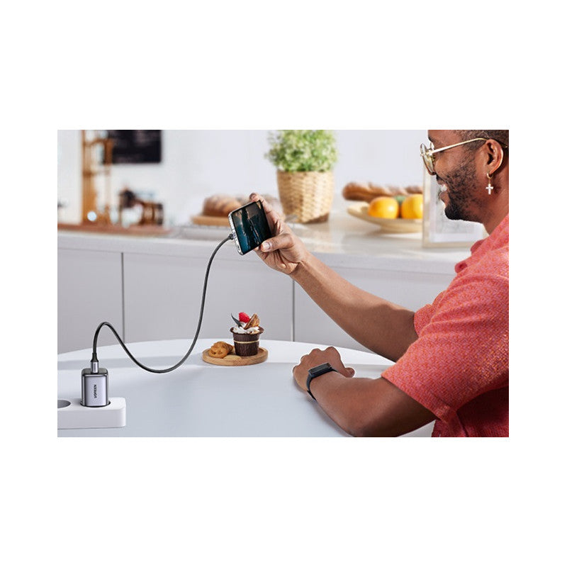 ЗАРЯДНО 220V 1xUSB-C,GaN, 20W, PD, NEXODE UGREEN