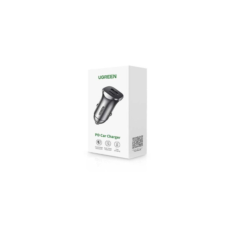 ЗАРЯДНО ЗА КОЛА 1xUSB-C+1xUSB A,30W,PD,QC С UGREEN
