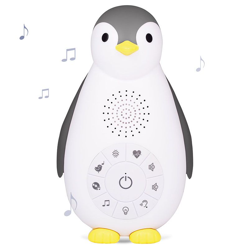 Детски 3-в-1 преносим уред за сън ZAZU Zoe Penguin – Нощна лампа, безжичен говорител и музикална кутия със сензор за плач (0+ месеца)
