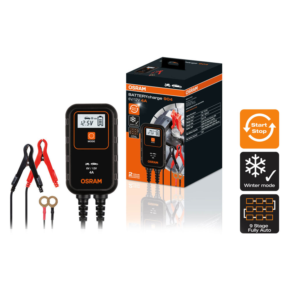 ИНТЕЛИГЕНТНО ЗАРЯДНО УСТРОЙСТВО ЗА АКУМУЛАТОР OEBCS904 BATTERY CHARGE OSRAM