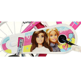 Детско колело с помощни колела Dino Bikes Barbie 14 инча – Премиум стоманен велосипед с помпащи гуми, две спирачки, преден кош и седалка за кукла (4-7 години)