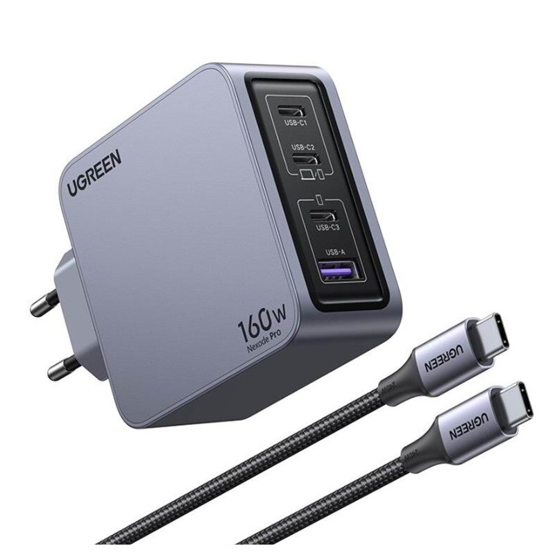УНИВЕРСАЛНО ЗАРЯДНО УСТРОЙСТВО X763 220V 3xUSB-C 1xUSB A GaN 160W UGREEN