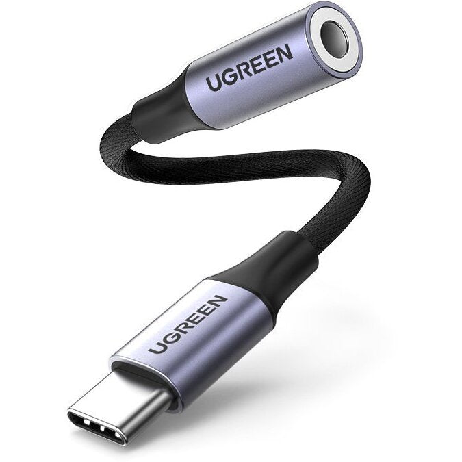 КАБЕЛ АДАПТЕР USB-C/3.5мм АУДИО 10СМ UGREEN - ЧЕРЕН