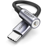 КАБЕЛ АДАПТЕР USB-C/3.5мм АУДИО 10СМ UGREEN - ЧЕРЕН