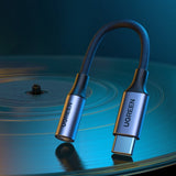 КАБЕЛ АДАПТЕР USB-C/3.5мм АУДИО 10СМ UGREEN - ЧЕРЕН