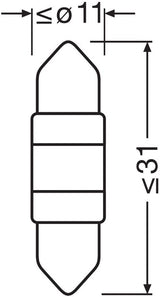 АВТОМОБИЛНА LED ЛАМПА OSRAM 6418DWP-01B 0,6W 12V C5W 31mm 6000K SV8.5-8 OSRAM
