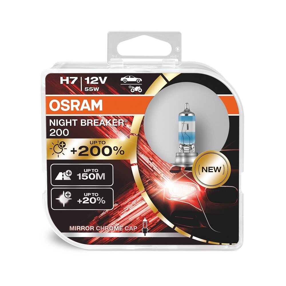 Халогенни Крушки Osram H7 NIGHT BREAKER +200% 2 бр