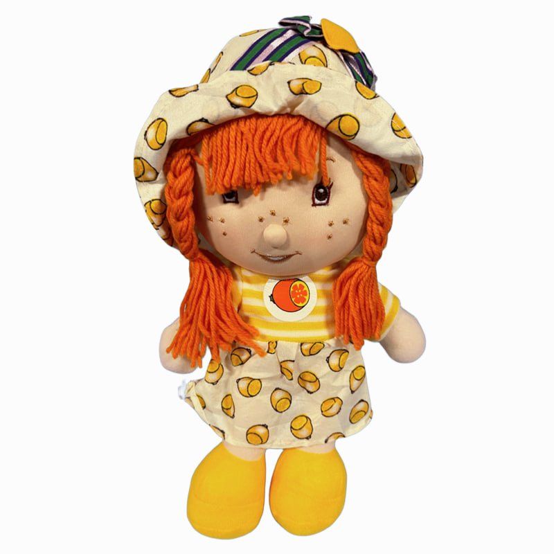 Мека плюшена кукла Плодове (Fruit Doll) с цветна рокля и сладка тематична шапка (32 см)