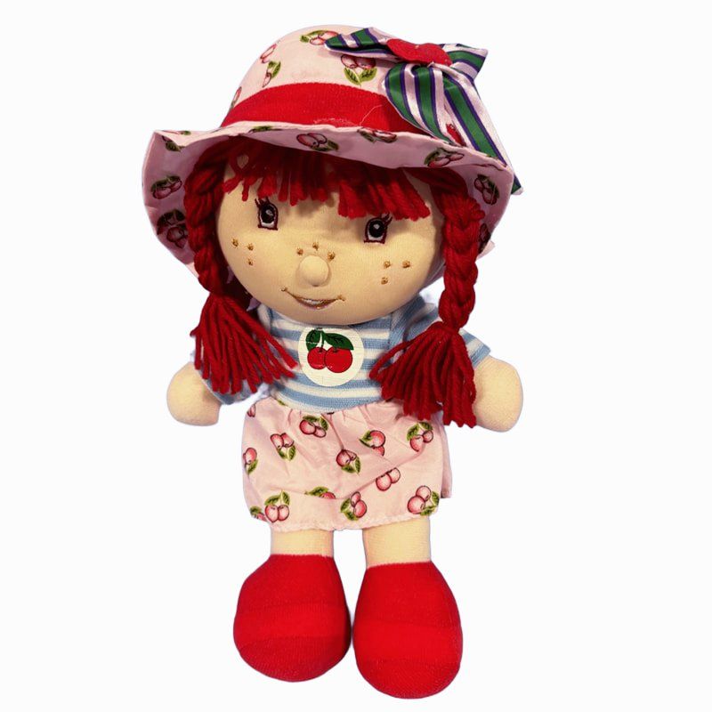 Мека плюшена кукла Плодове (Fruit Doll) с цветна рокля и сладка тематична шапка (32 см)