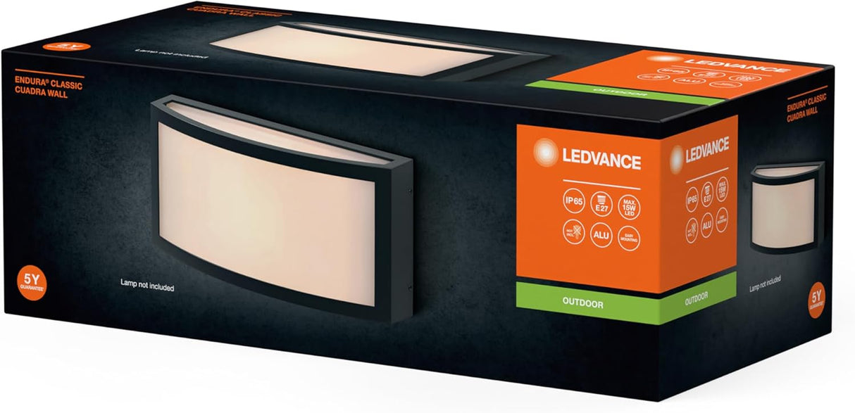 LED ЛАМПА ENDURA CLASSIC IP65 E27 CUADRA WALL DARK GRAY LEDVANCE