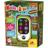 Детски интерактивен смартфон Lisciani Masha and the Bear Baby Smartphone – Говорещ и светещ бебешки телефон с магическо огледало и музика (12+ месеца)