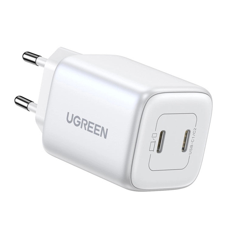 УНИВЕРСАЛНО ЗАРЯДНО CD294 220V 2xUSB-C GaN 45W PD UGREEN - БЯЛ