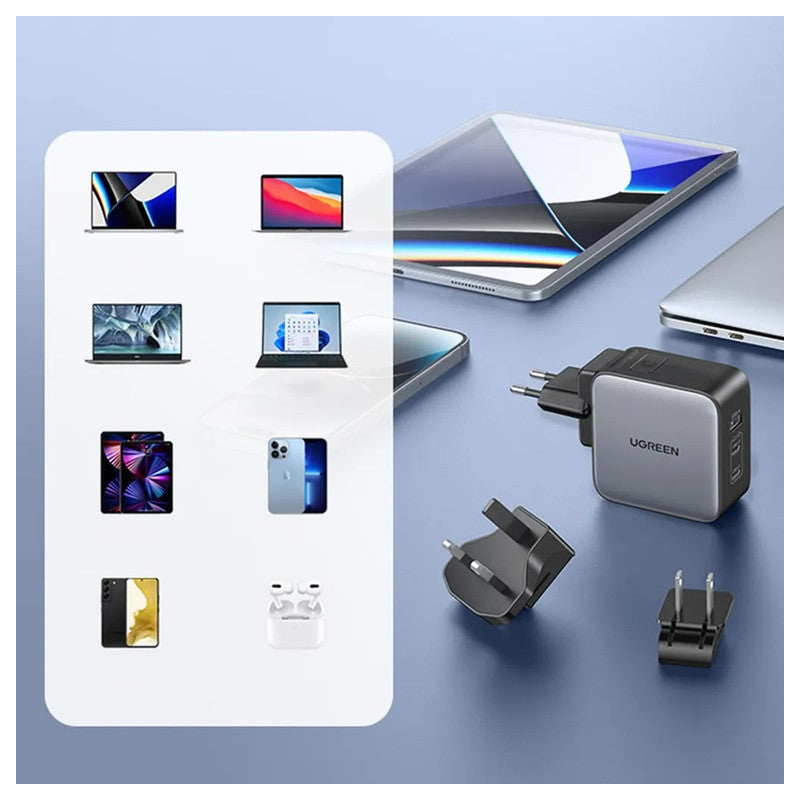 ЗАРЯДНО УСТРОЙСТВО 220V 2USBC,1USBA,65W,US,UK,EU CD296 UGREEN