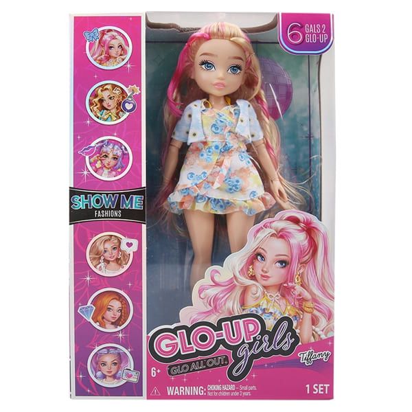 Модна кукла GLO-UP Girls (Tiffany) – Колекционерски фешън комплект с магическа промяна на цвета и флорална рокля