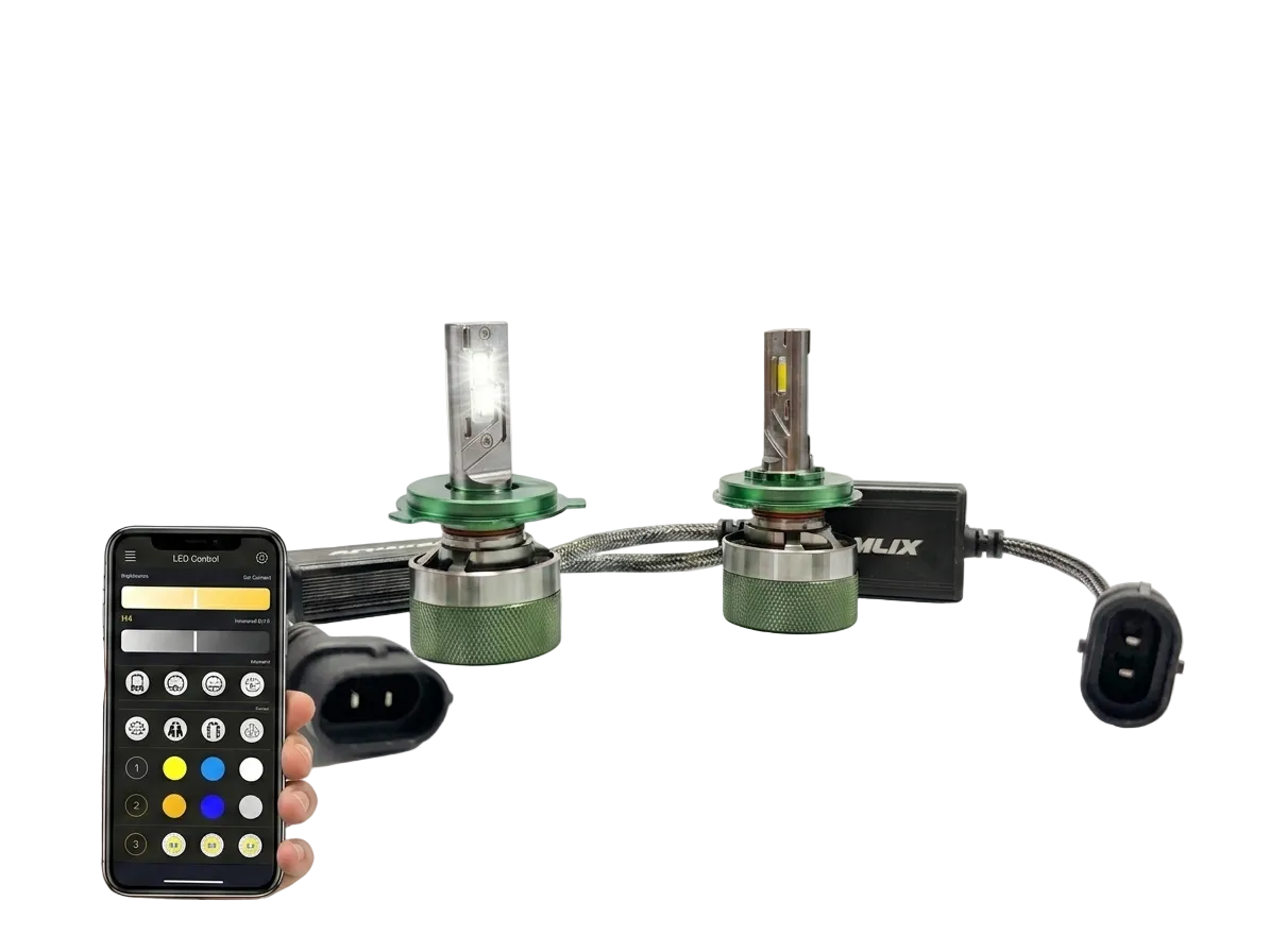 Интелигентни H8\H11 LED Крушки с Bluetooth и промяна на цвета от 3500К-8000К – 160W, CANBUS