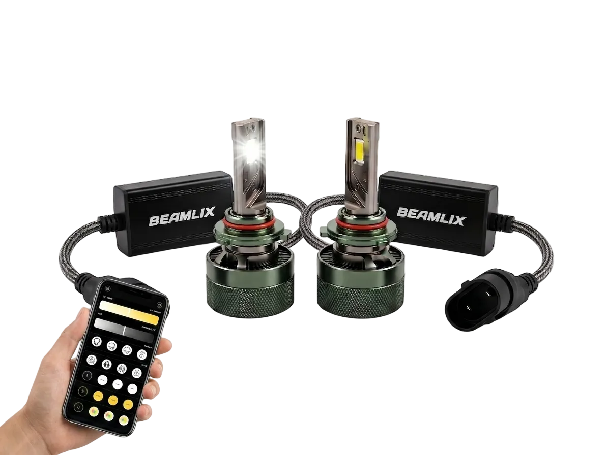 Интелигентни HB3/HB4 LED Крушки с Bluetooth и промяна на цвета от 3500К-8000К – 160W, CANBUS