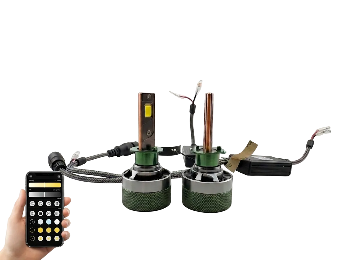 Интелигентни H1 LED Крушки с Bluetooth и промяна на цвета от 3500К-8000К – 160W, CANBUS