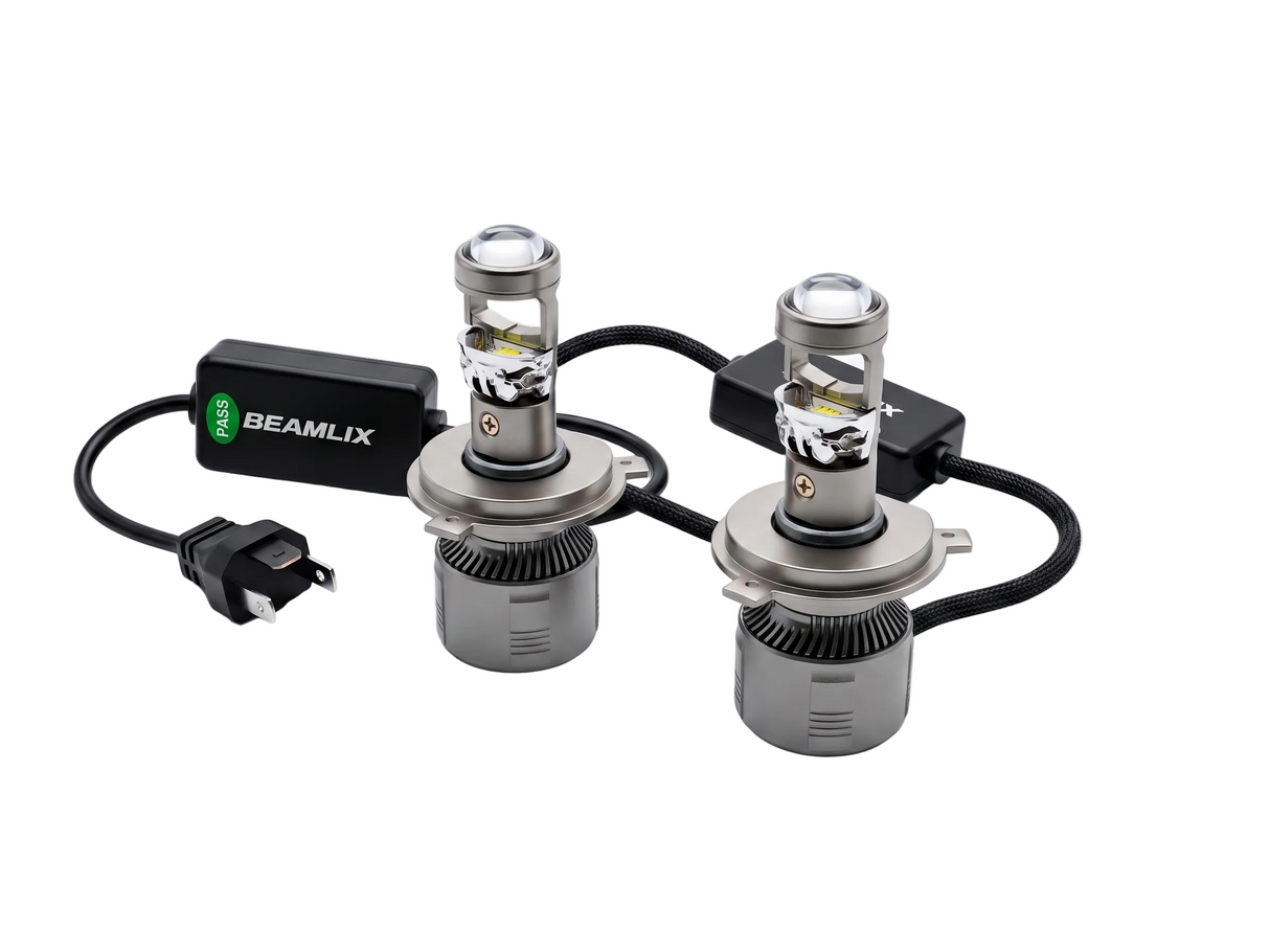 LED крушки с лупа BEAMLIX – H4, 140W, 30000lm, Canbus 12V