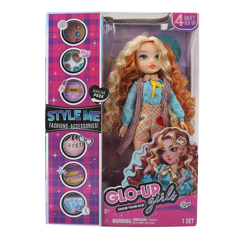 Модна кукла GLO-UP Girls (Style Me) – Творчески моден салон с кристали, стикери и аксесоари