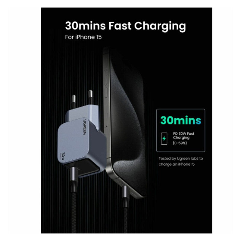 ЗАРЯДНО УСТРОЙСТВО X703 220V 1xUSB-C GaN 30W Nexode Pro UGREEN