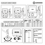 OSRAM - LED Прожектор със сензор COMPAKT, 50W 4500lm 3000K IP65, цвят черен