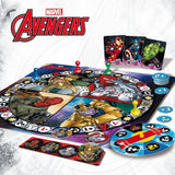 Детска настолна игра Zynora Avengers Unite – Епична супергеройска битка с карти, жетони и спинъри срещу Танос и злодеите на Marvel (7+ години)