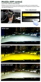 Интелигентни H4 LED Крушки с Bluetooth и промяна на цвета от 3500К-8000К – 160W, CANBUS