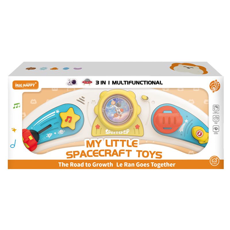 Интерактивна бебешка музикална играчка 3в1&nbsp; My Little Spaceship – Космически сетивен център за кошара и път