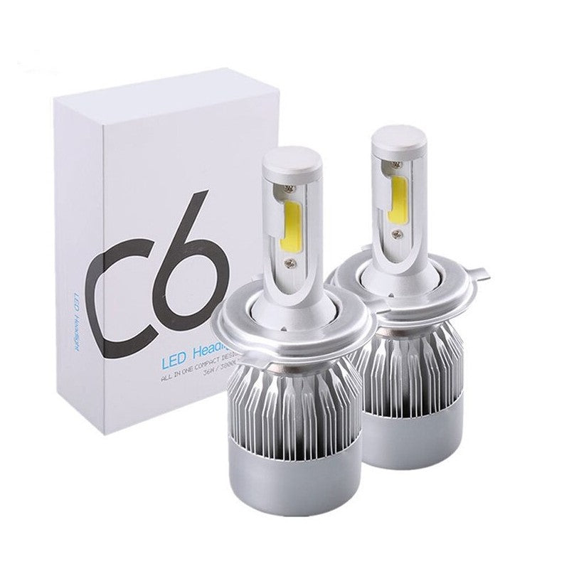 LED крушки за фарове C6 H4 6000Lm 5500K-6500K 12V за къси и дълги