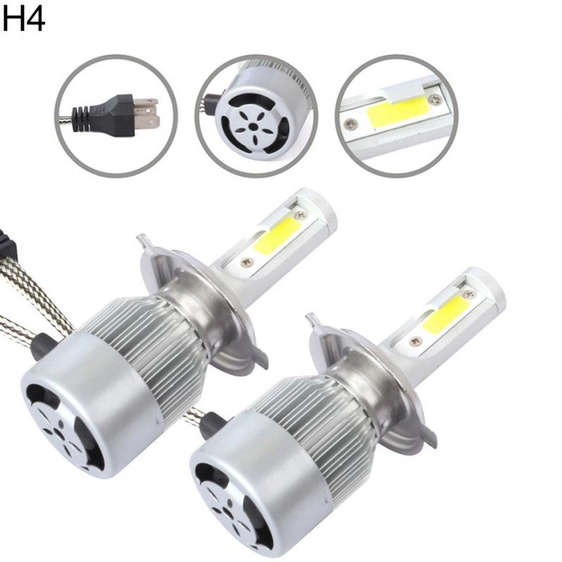 LED крушки за фарове C6 H4 6000Lm 5500K-6500K 12V за къси и дълги