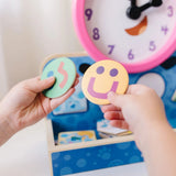Детски дървен интерактивен часовник Blue’s Clues & You! Tickety Tock – Образователен магнитен комплект за учене на часа и емоциите (3-5 години)