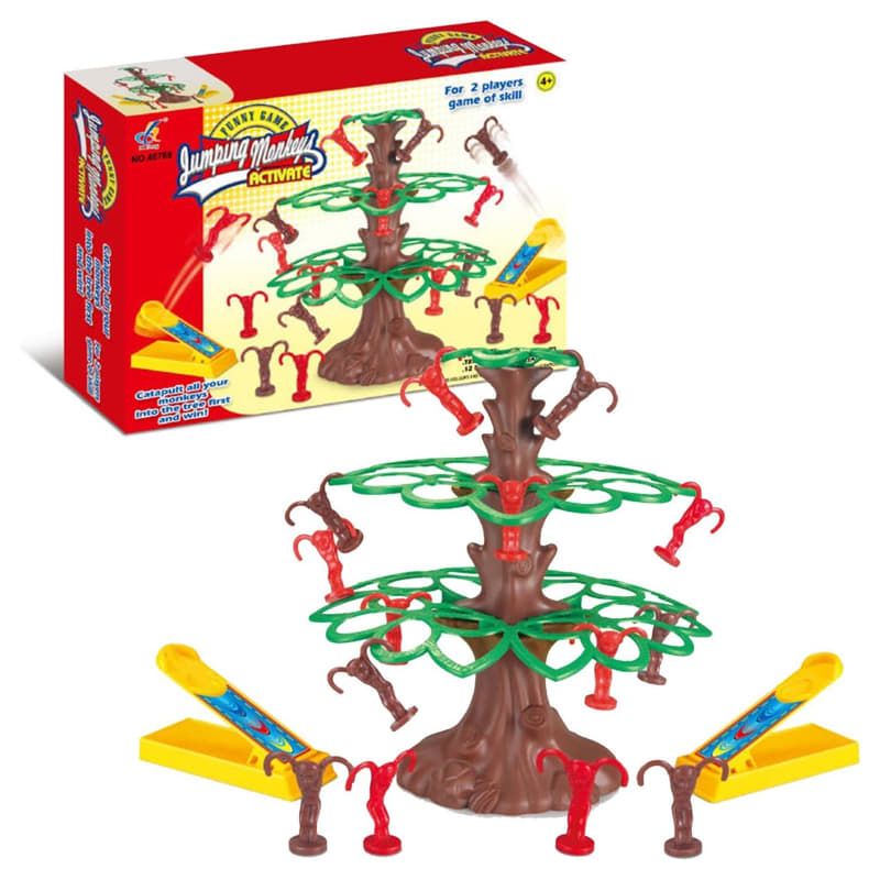 Динамична семейна игра с катапулти Zynora Jumping Monkeys – Състезателна игра за сръчност, бързина и координация (4 години +)
