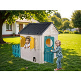 Детска пластмасова къщичка с ограда Dolu Пастел My First House – Детска къща за игра с отварящи се прозорци, врата и дворче за закрито и открито (2+ години)