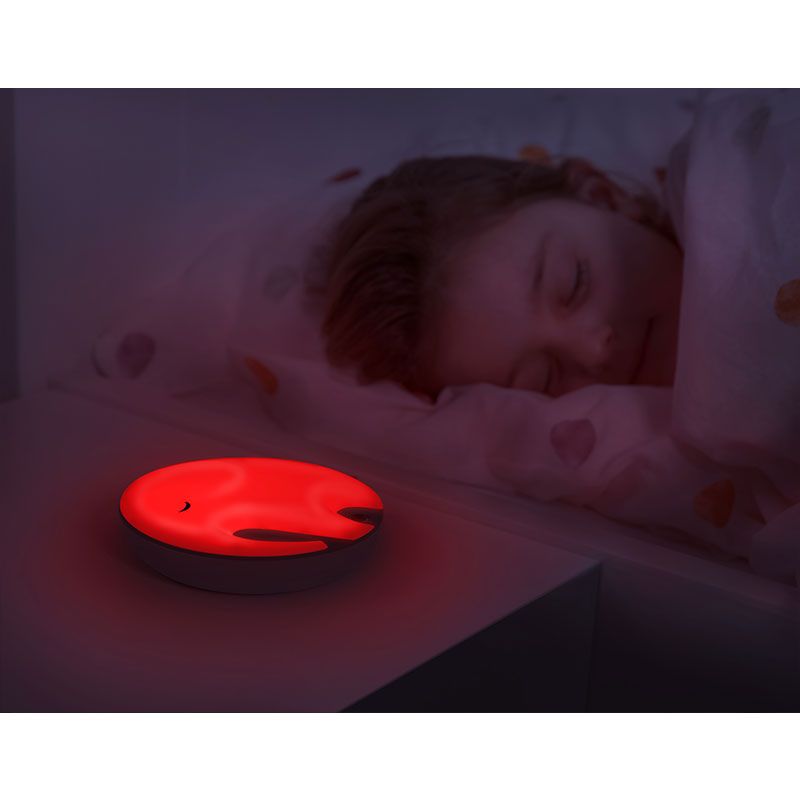 Детска интерактивна нощна лампа с дихателна техника и сензор за плач Zynora Emmy Breathing Soother – Музикален уред с червена светлина, бял шум и авто-таймер (0+ месеца)
