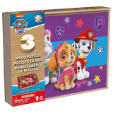 Детски дървен комплект пъзели Zynora Paw Patrol: Pawsome Trio – Премиум комплект от 3 пъзела по 24 части с Чейс, Маршал и Скай в дървена кутия (3+ години)