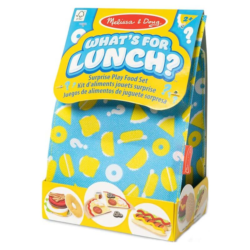 Детски дървен комплект-изненада Zynora Mystery Lunch – Колекционерска кулинарна играчка от дърво и филц в мистериозна чанта (2+ години)