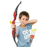 Детски комплект за стрелба с лък Archery Action &amp; Fun – Безопасен спортен сет с 3 стрели с вендузи, колчан и мишена, за деца (3+ години)