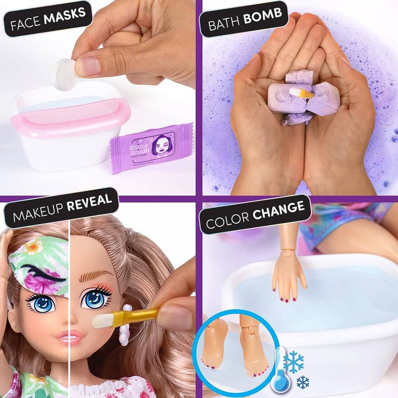 Модна кукла Raya Toys GLO-UP Girls (Show Your Glo) – Интерактивен спа и козметичен салон с над 25 изненади
