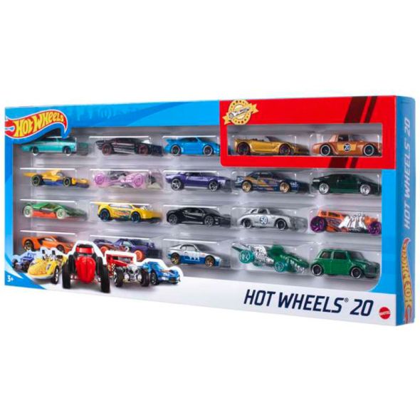 Гигантски комплект колички Hot Wheels (Mattel) – Мега пакет от 20 броя оригинални метални колички (мащаб 1:64) с 2 ексклузивни модела (3+ години)