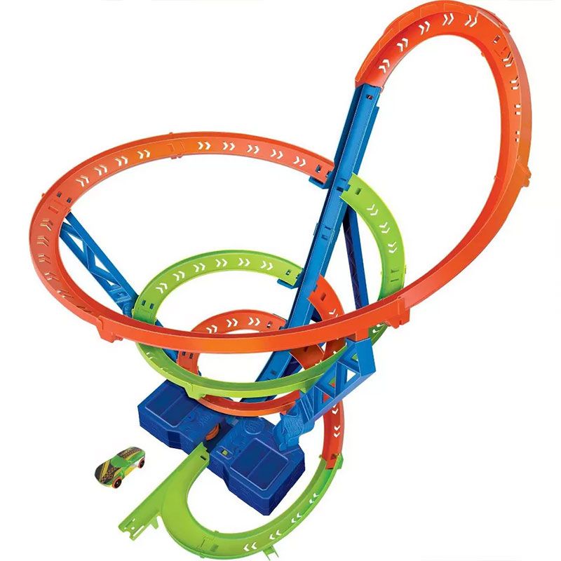 Моторизирана писта Hot Wheels Action: Spiral Speed Crash – Гигантска спирална писта с мощен бустер, 3 зони за сблъсък и височина 74 см (5+ години)