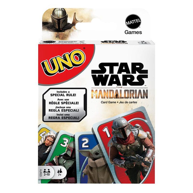 Колекционерска игра с карти Zynora UNO The Mandalorian – Динамична семейна игра с ексклузивни графики и специални правила от Междузвездни войни (7 години +)