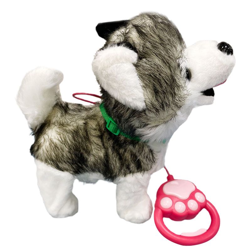 Детско интерактивно плюшено куче хъски Zynora Walking Husky – Ходещо интерактивно кученце с повод, песничка и бутон за активиране (3+ години)