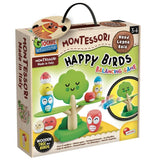 Дървена Монтесори игра за баланс Zynora Happy Birds с пъзел (60 части) – Образователна ЕКО играчка за фина моторика и логика (3 - 6 години)