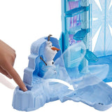 Огромен интерактивен замък за кукли Disney Frozen Леденият дворец на Елза – Снежен замък с фигурка Олаф и 21 кралски аксесоара (150 см)