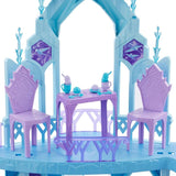 Огромен интерактивен замък за кукли Disney Frozen Леденият дворец на Елза – Снежен замък с фигурка Олаф и 21 кралски аксесоара (150 см)