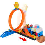 Детски комплект Hot Wheels City: Super Police Station – Интерактивен полицейски участък с 4 екшън маршрута, регулируема писта и полицейска количка (4+ години)